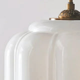 Liora Vintage Pumpkin Glass Pendant Light - Retro Brass Ceiling Fixture