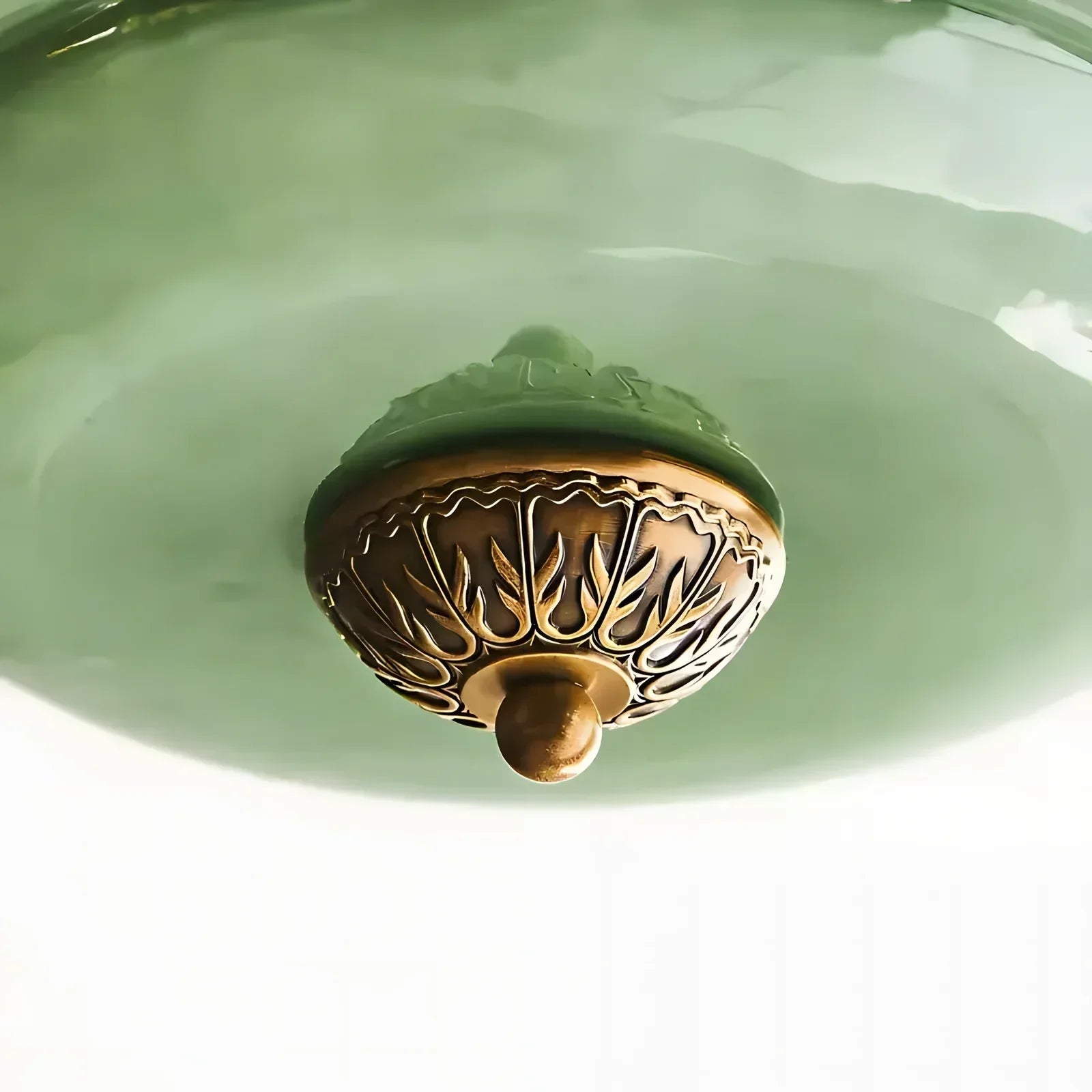 Liora Vintage Pumpkin Glass Pendant Light - Retro Brass Ceiling Fixture