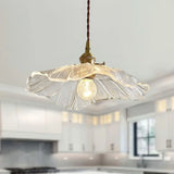 Dennehy Lotus Retro Glass Pendant Light - Vintage Mid-Century Floral Lamp