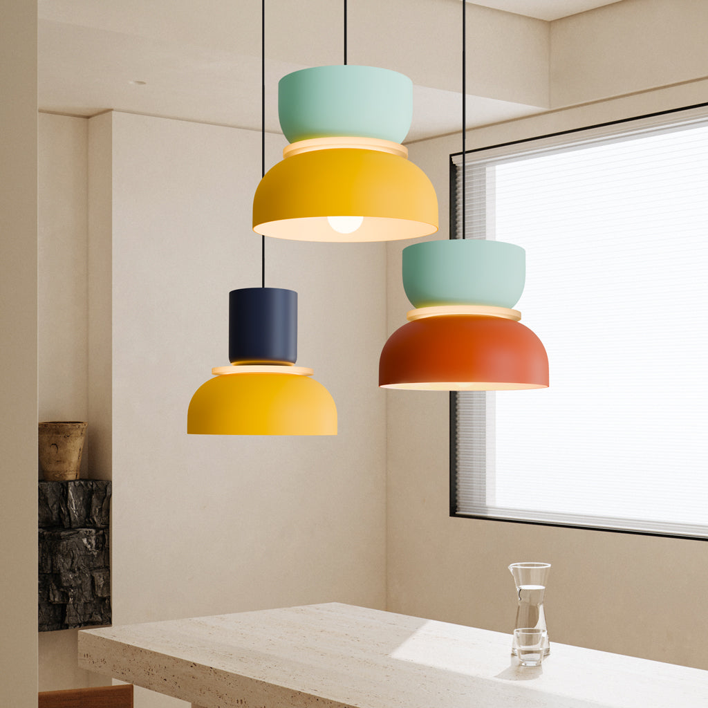 Lucie Nordic Color Block Pendant Light - Modern Minimalist Hanging Lamp
