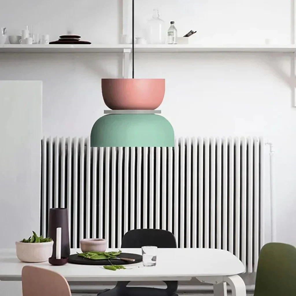 Lucie Nordic Color Block Pendant Light - Modern Minimalist Hanging Lamp