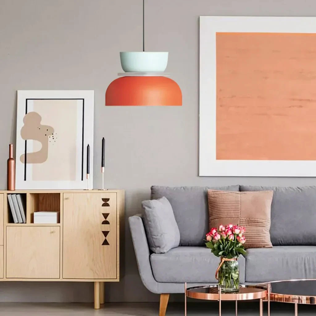 Lucie Nordic Color Block Pendant Light - Modern Minimalist Hanging Lamp