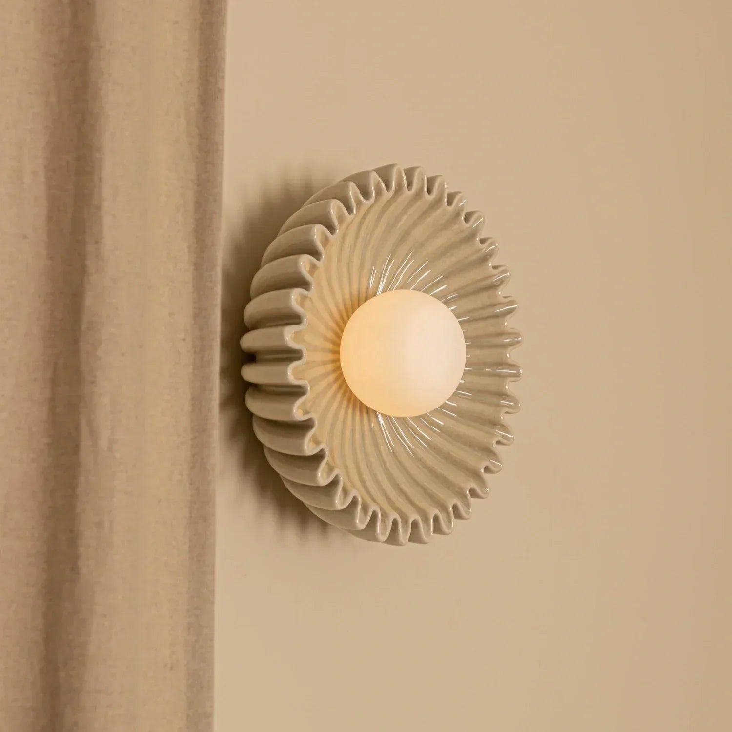 Marenys Modern Ceramic Flower Wall Light | Nordic Wabi-Sabi Sconce