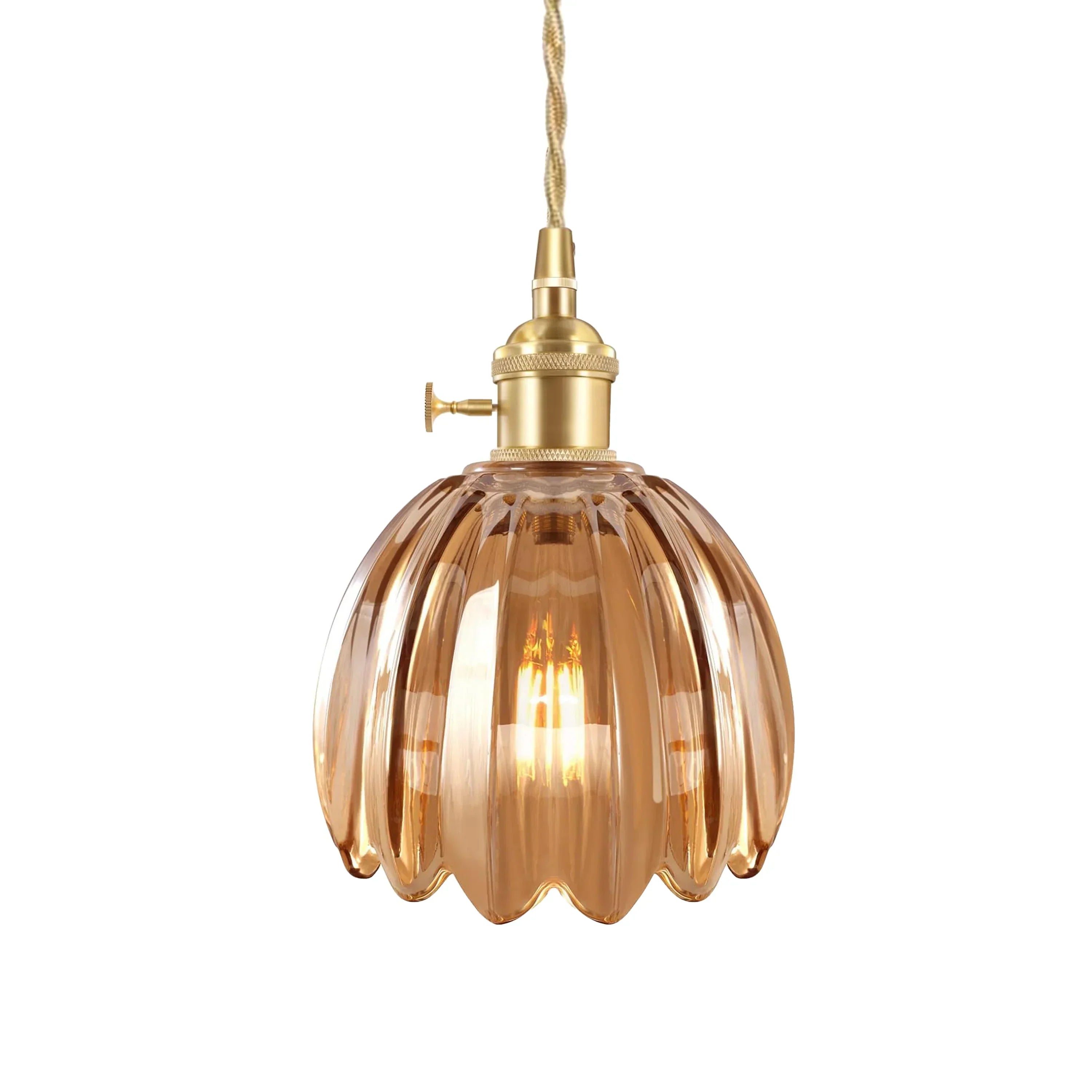 Suspension Marlee petite fleur en verre | Lustre élégant en verre floral