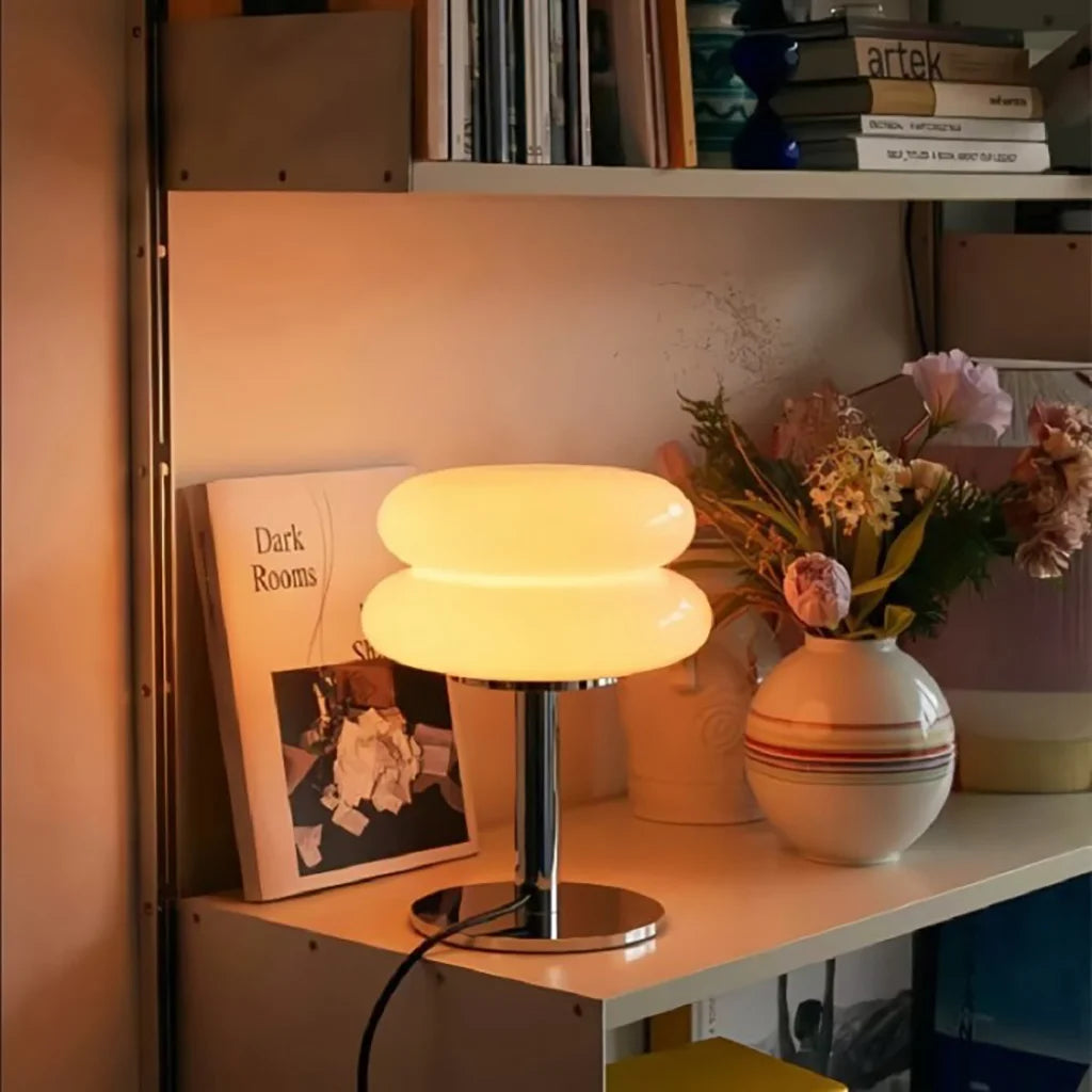 Finn Bauhaus Minimalist Glass Table Lamp | Mid-Century Modern Desk Light