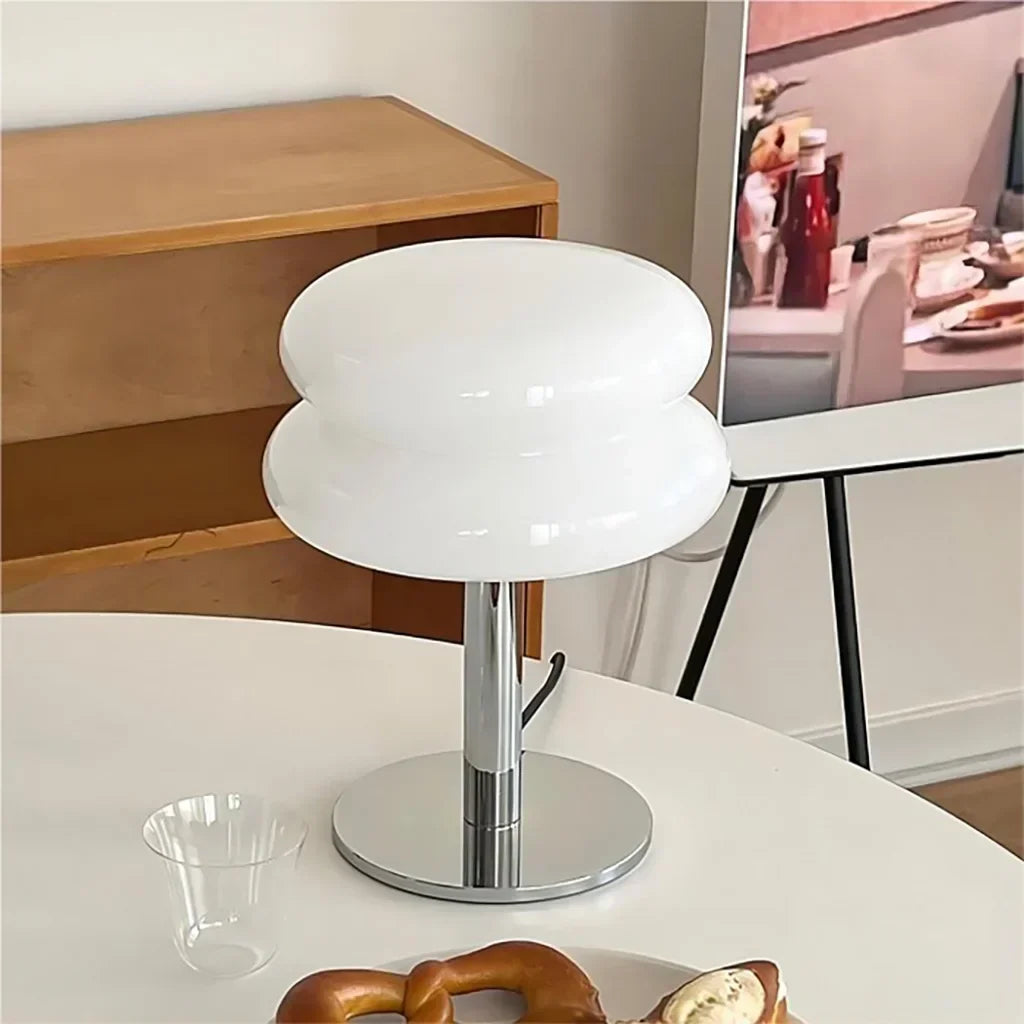 Finn Bauhaus Minimalist Glass Table Lamp | Mid-Century Modern Desk Light