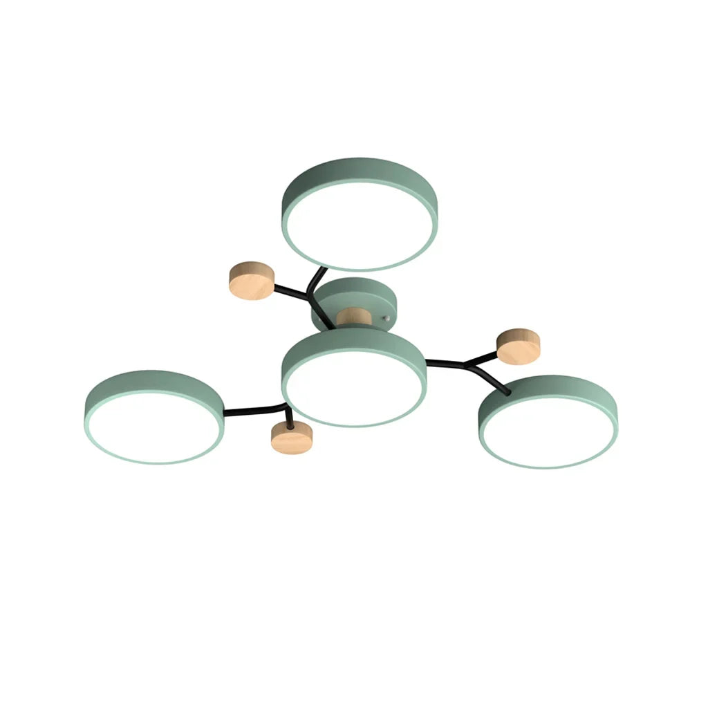 Murray Macaron LED Molecular Ceiling Light - Modern Wood & Metal Design