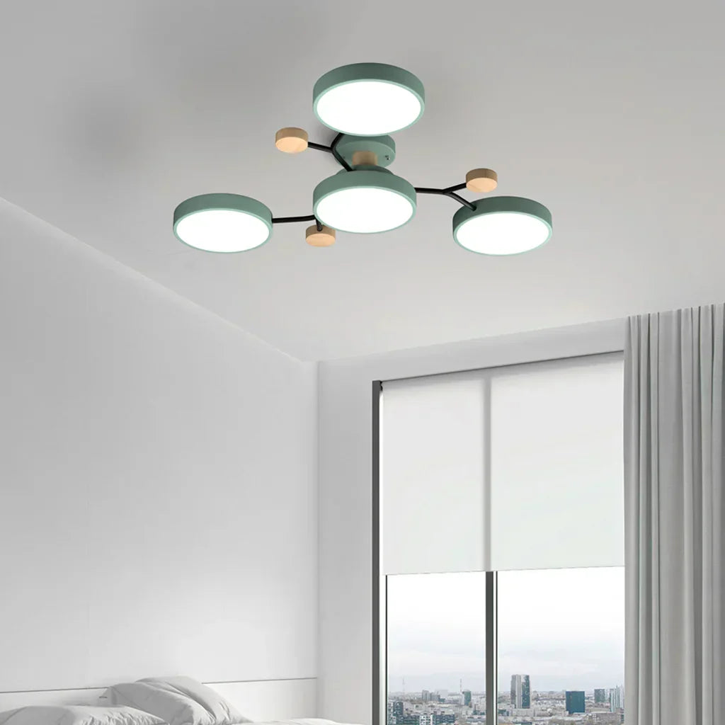 Murray Macaron LED Molecular Ceiling Light - Modern Wood & Metal Design