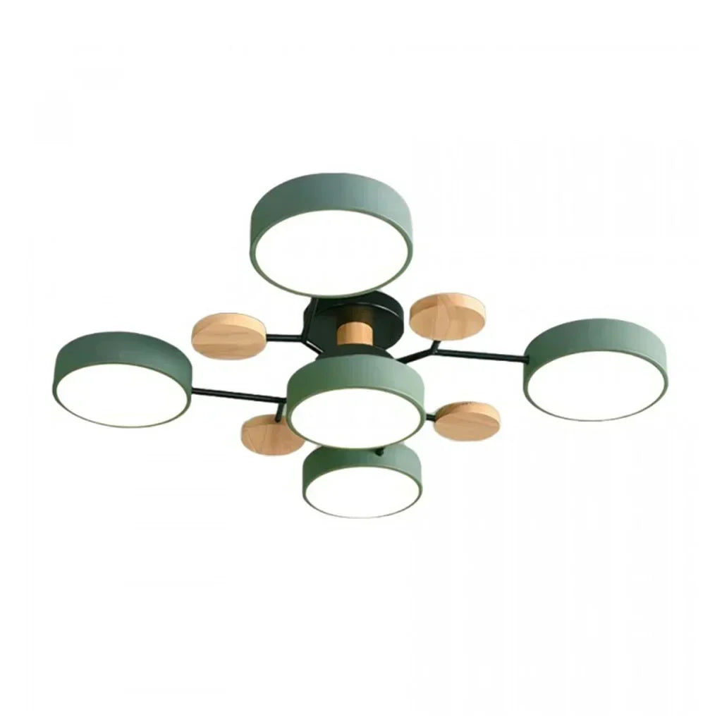 Murray Macaron LED Molecular Ceiling Light - Modern Wood & Metal Design