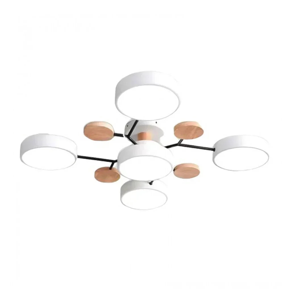 Murray Macaron LED Molecular Ceiling Light - Modern Wood & Metal Design