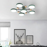 Murray Macaron LED Molecular Ceiling Light - Modern Wood & Metal Design