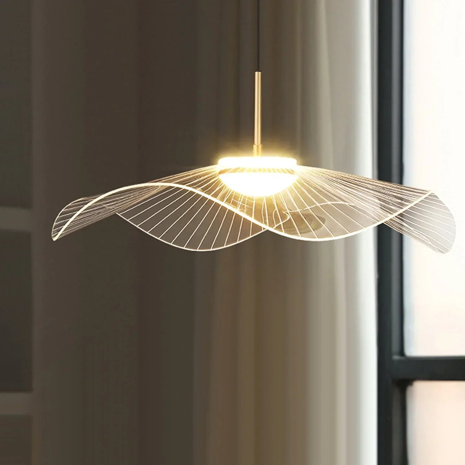Suspension LED Anwen Nordic Lotus Leaf - Lustre moderne en acrylique