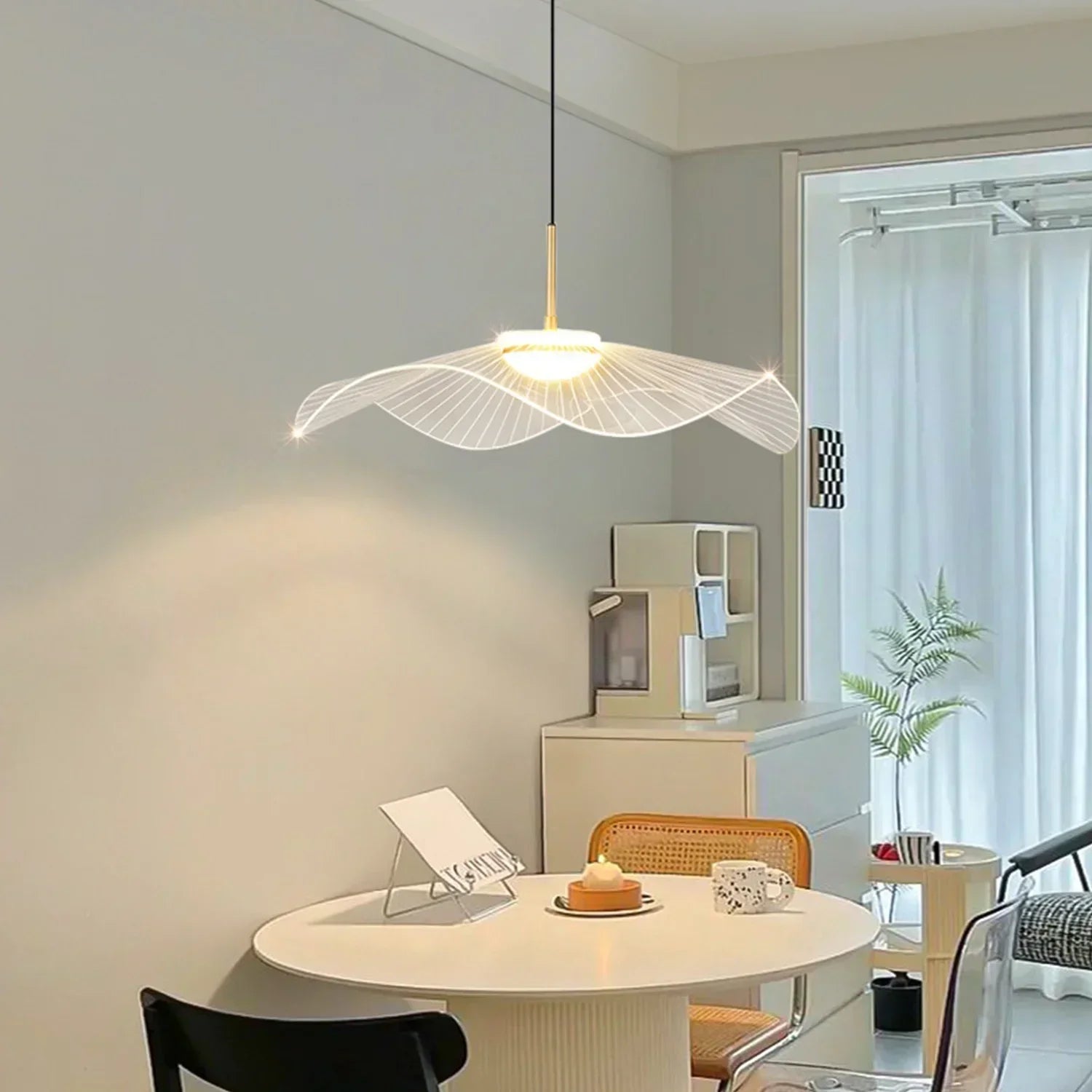 Suspension LED Anwen Nordic Lotus Leaf - Lustre moderne en acrylique