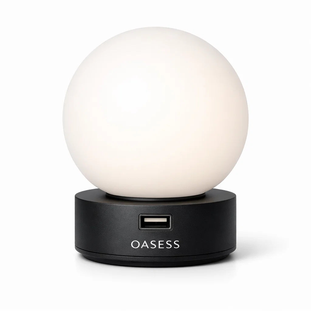 Black OASESS Sphere USB Table Lamp