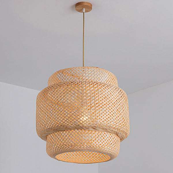 Modern Bamboo Rattan Woven Pendant Lamp