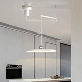 Orion Adjustable Swing Arm Acrylic Disc Pendant Light | Modern Minimalist