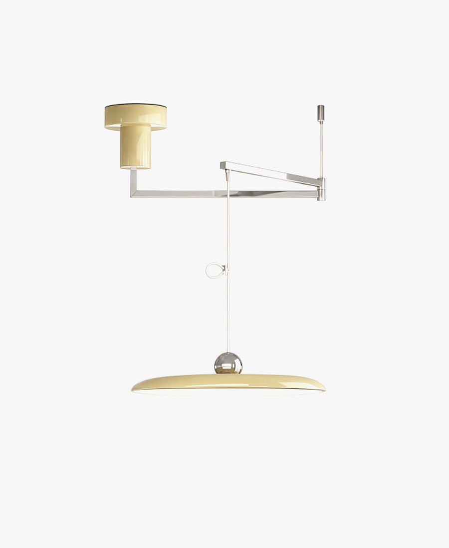 Orion Adjustable Swing Arm Acrylic Disc Pendant Light | Modern Minimalist