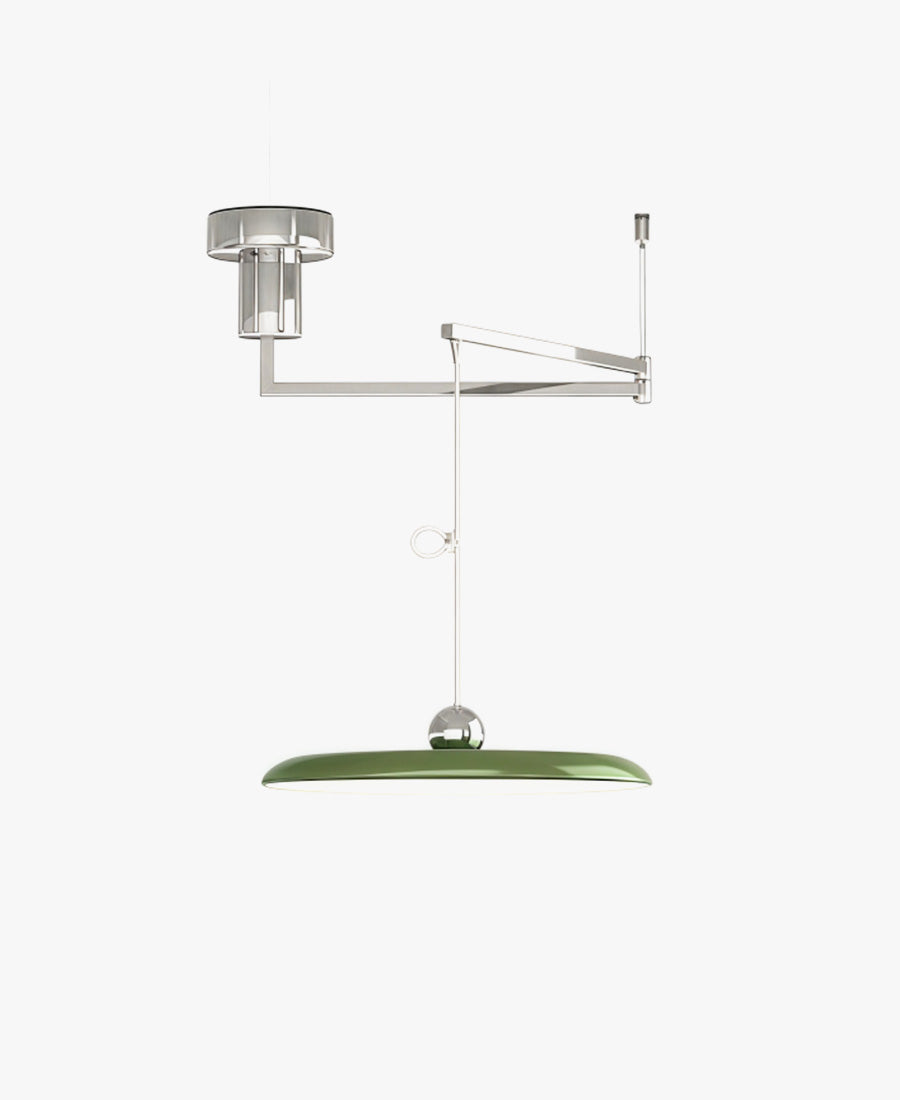 Orion Adjustable Swing Arm Acrylic Disc Pendant Light | Modern Minimalist