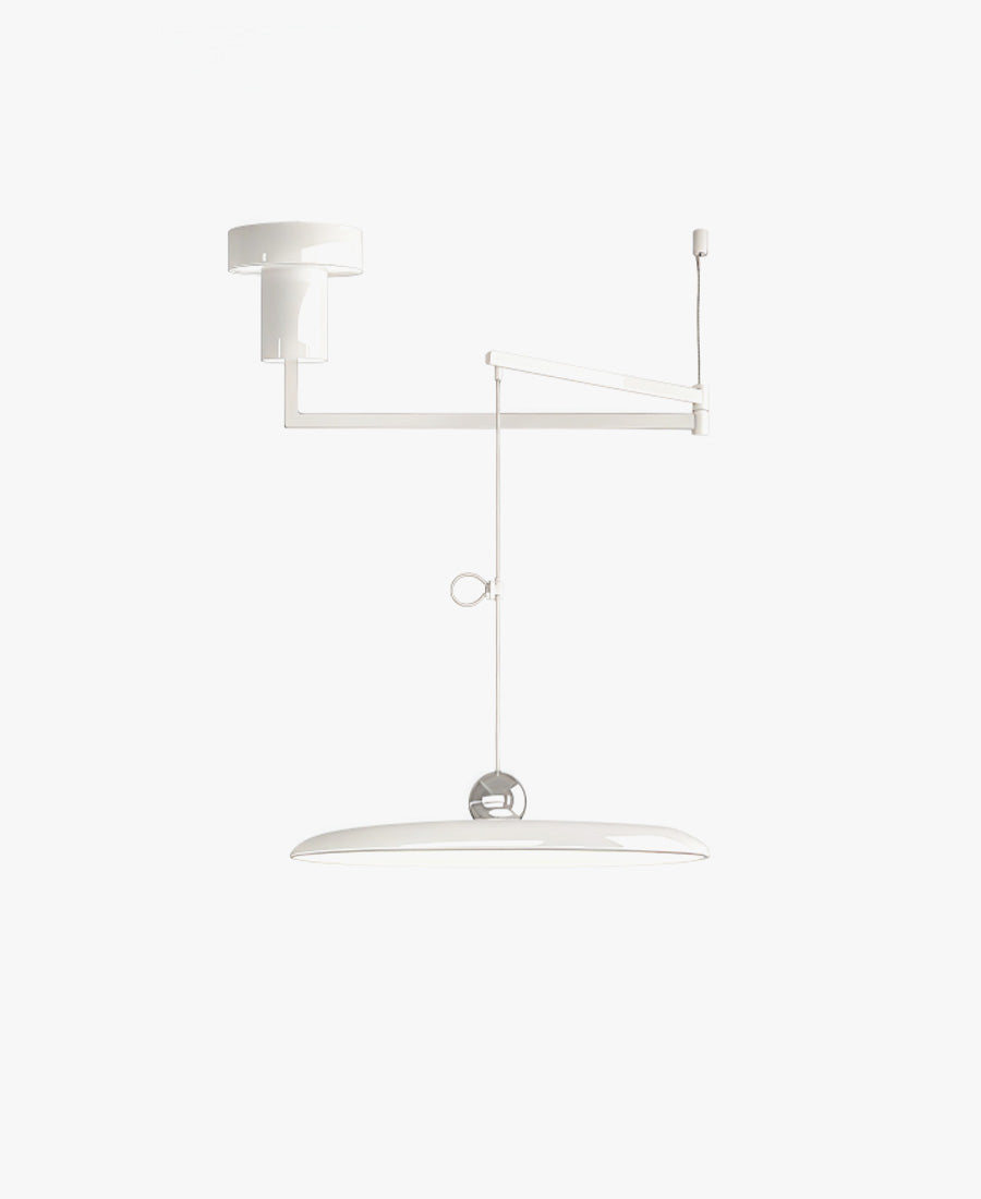 Orion Adjustable Swing Arm Acrylic Disc Pendant Light | Modern Minimalist