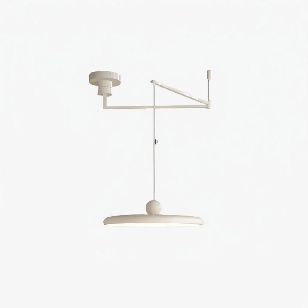 Orion Adjustable Swing Arm Acrylic Disc Pendant Light | Modern Minimalist