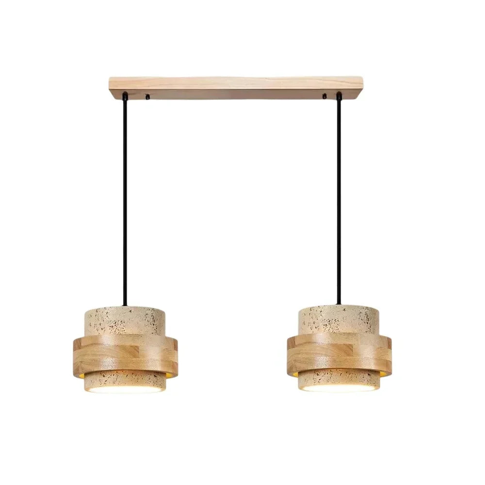 Orvina Travertine Pendant Light - Japandi Wabi-Sabi Stone Kitchen Island Lamp