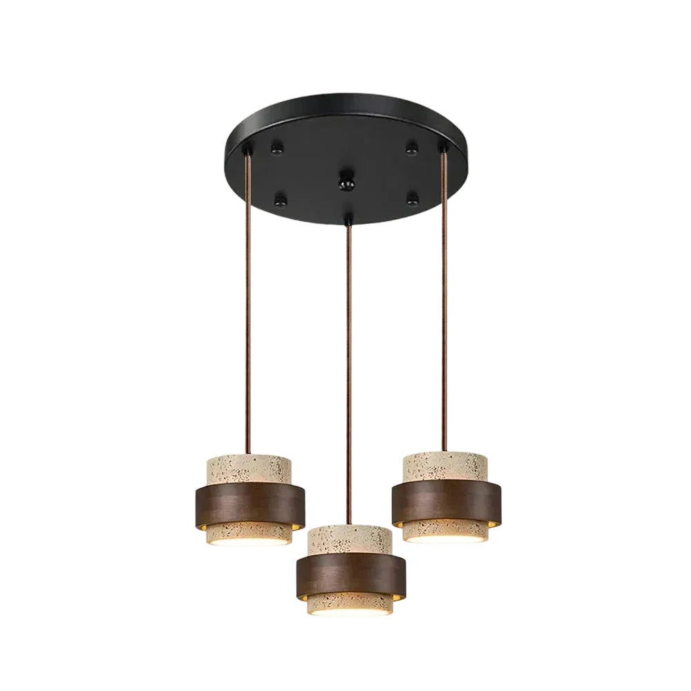 Orvina Travertine Pendant Light - Japandi Wabi-Sabi Stone Kitchen Island Lamp