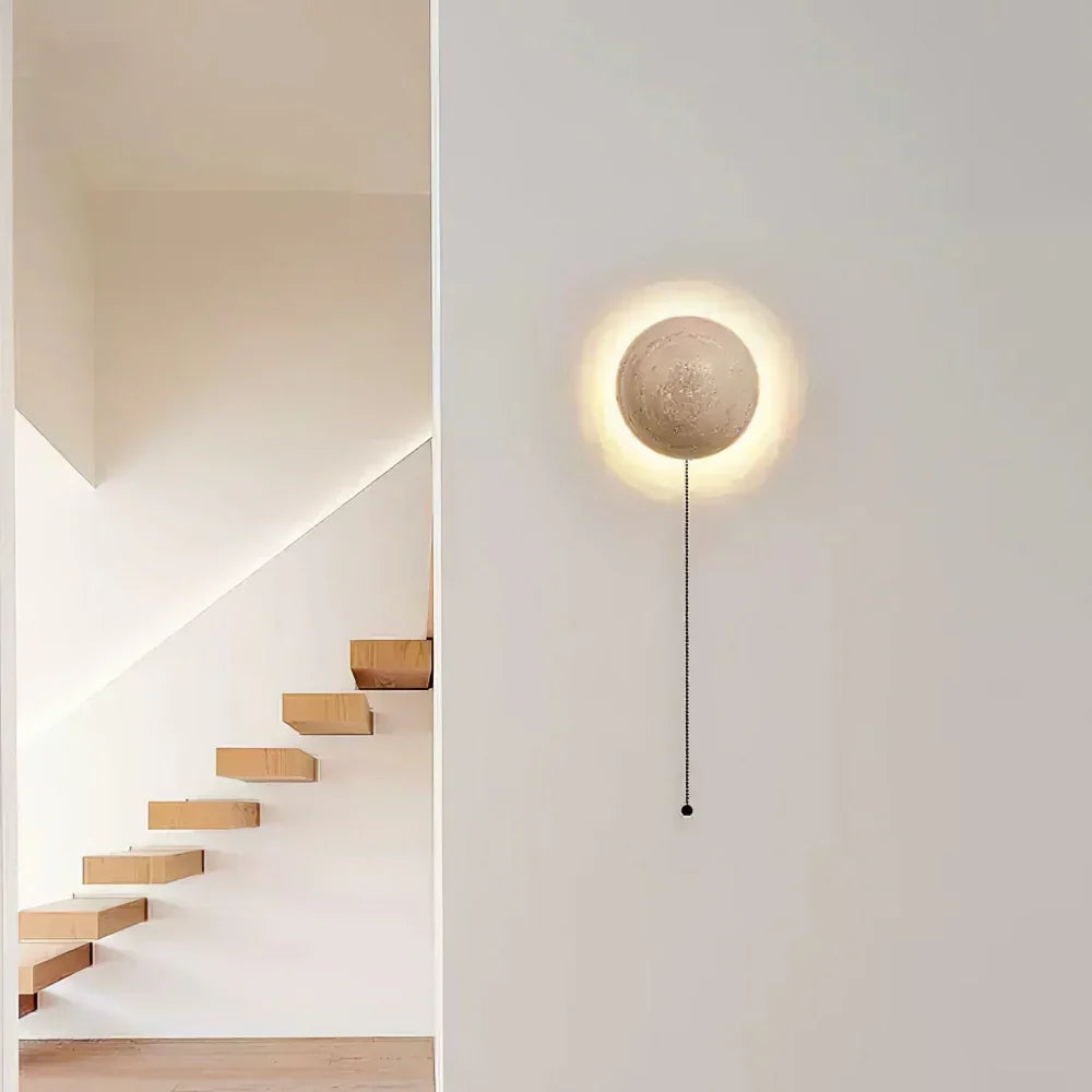 Applique Murale Ronde Ralvion Nordic Travertine - Sconce Minimaliste en Pierre Naturelle