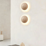 Applique Murale Ronde Ralvion Nordic Travertine - Sconce Minimaliste en Pierre Naturelle