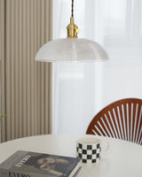 Ribbed Spiral Pendant Swag Light