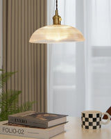 Ribbed Spiral Pendant Swag Light