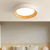 Plafonnier Ronan LED rond et minimaliste | Fini bois moderne