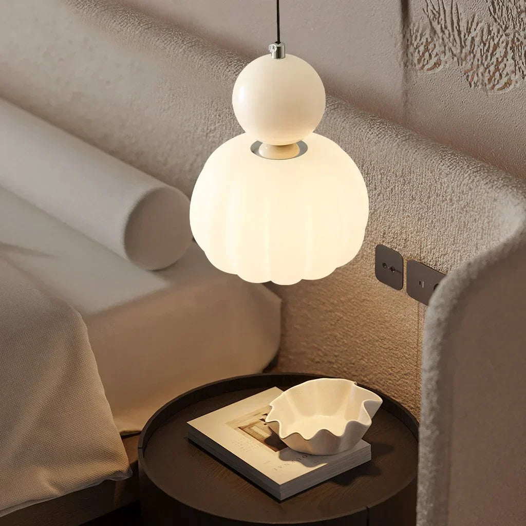 Scout Cream Art Deco Pendant Light - Elegant Vintage Hanging Lamp | Ailampplus
