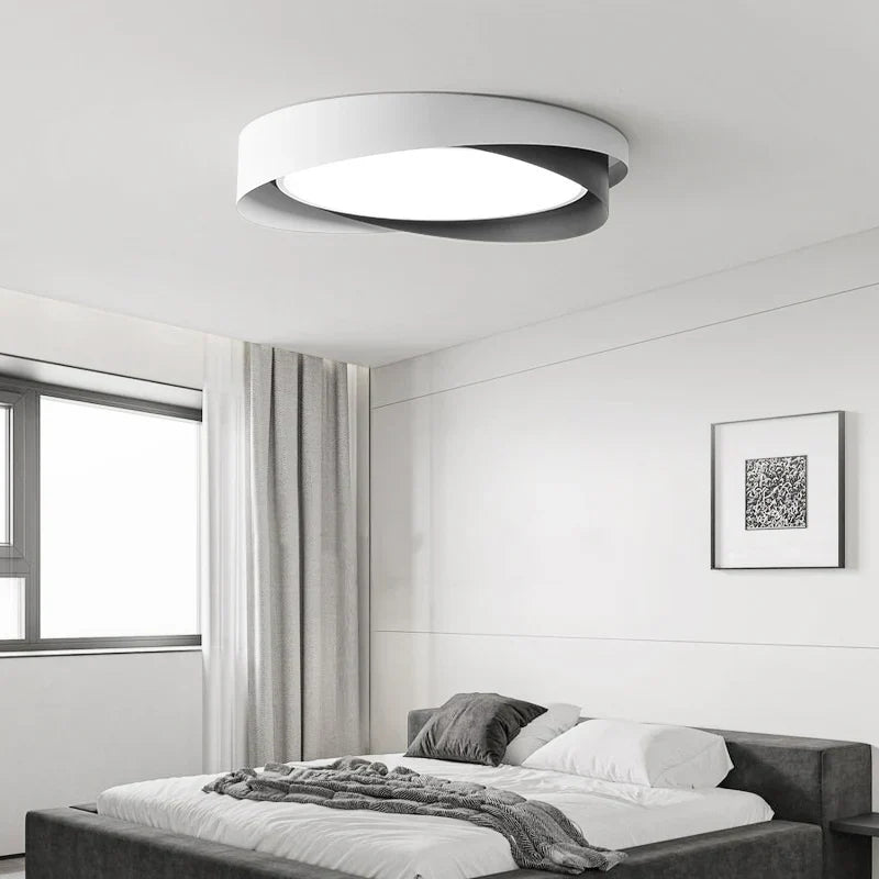 Solvane Minimalistische Doppelring-LED-Deckenleuchte | Moderne Aufbauleuchte