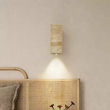 Sylvenna Vintage Column Travertine Wall Light | Natural Stone Sconce