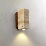 Sylvenna Vintage Column Travertine Wall Light | Natural Stone Sconce