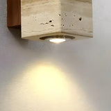 Sylvenna Vintage Column Travertine Wall Light | Natural Stone Sconce