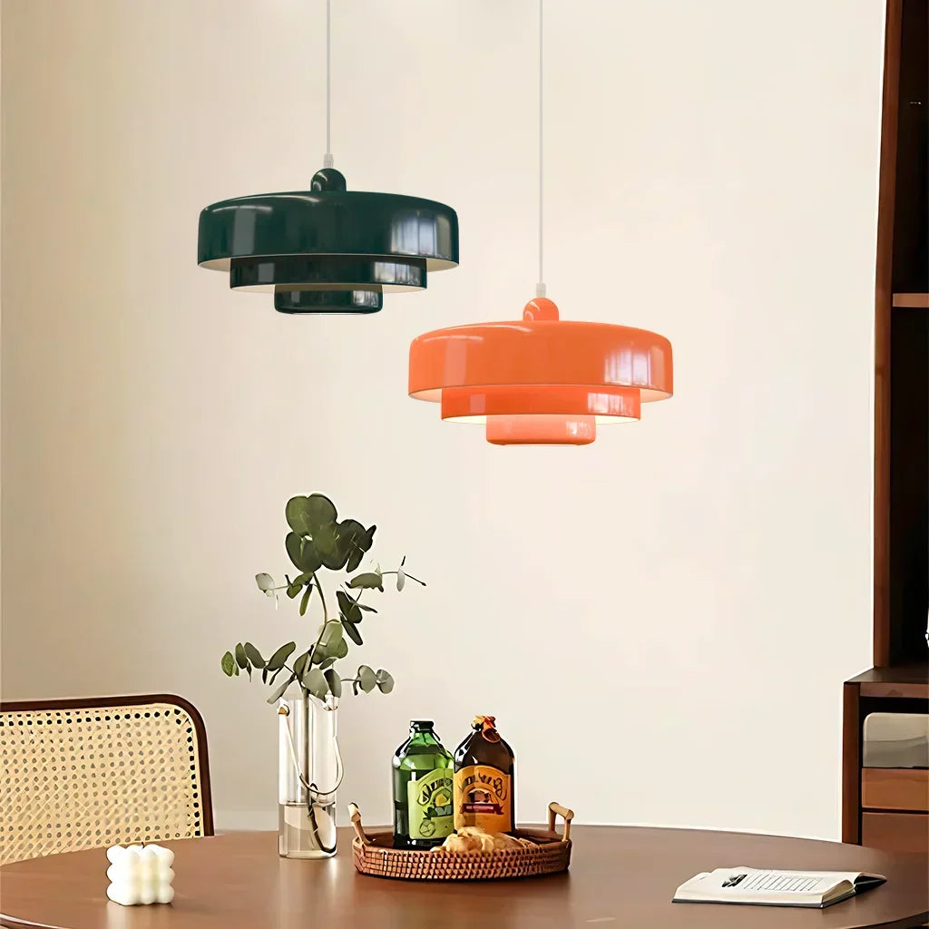 Hind Bauhaus Triple Layer Disc Pendant Light - Modern Macaron Design