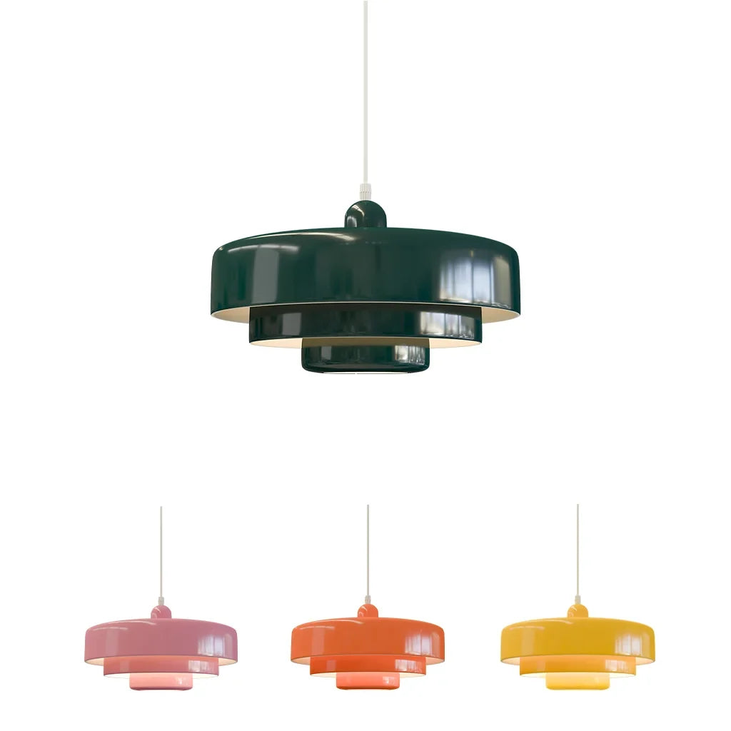 Hind Bauhaus Triple Layer Disc Pendant Light - Modern Macaron Design