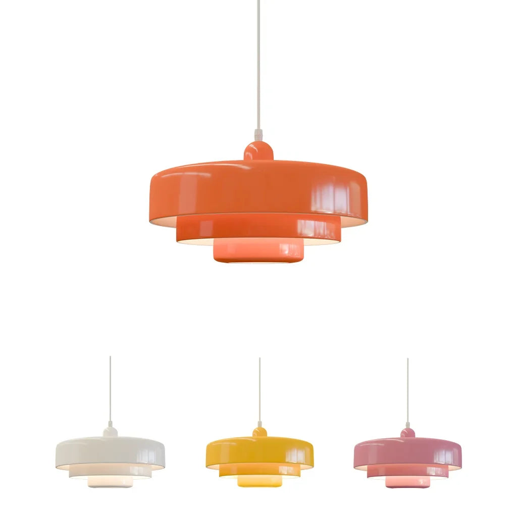 Hind Bauhaus Triple Layer Disc Pendant Light - Modern Macaron Design