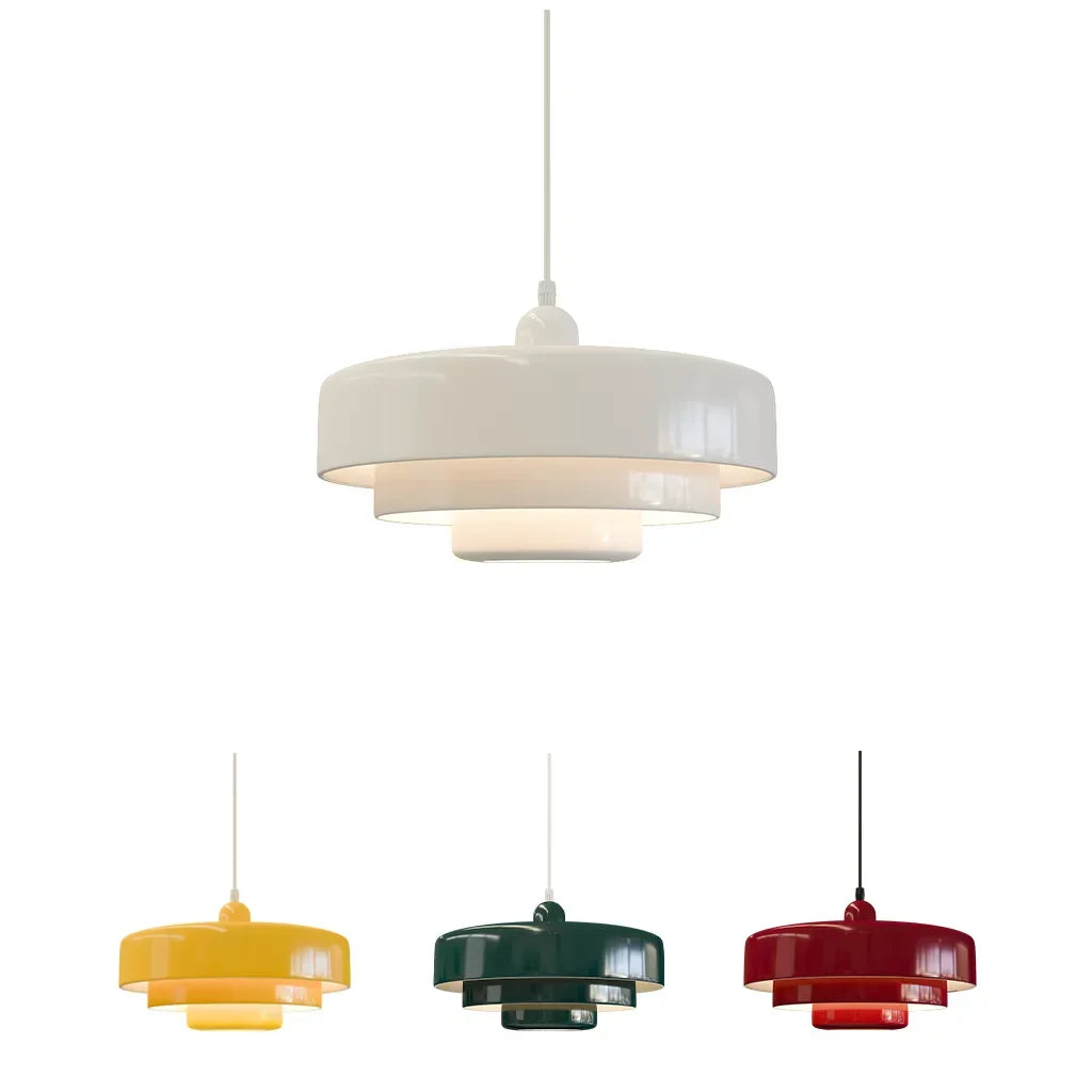 Hind Bauhaus Triple Layer Disc Pendant Light - Modern Macaron Design