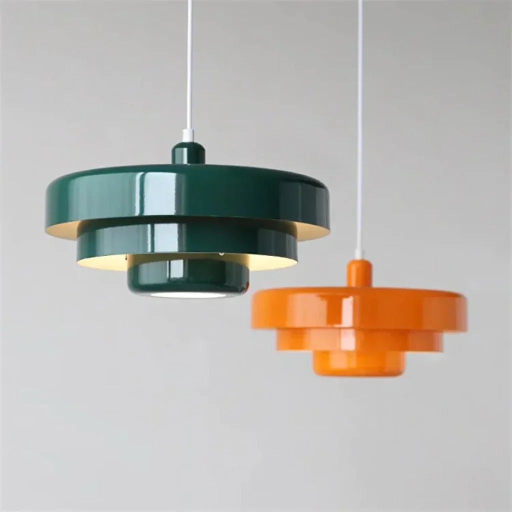 Hind Bauhaus Triple Layer Disc Pendant Light - Modern Macaron Design
