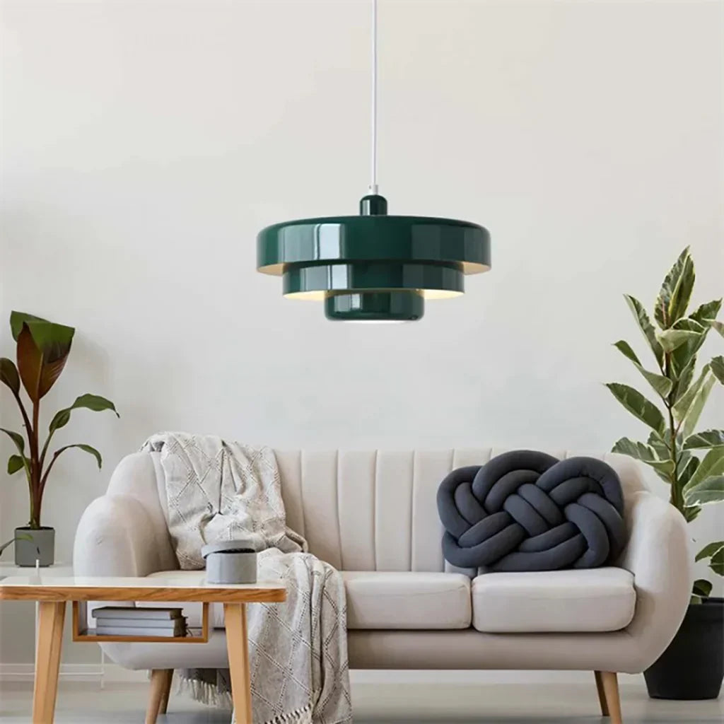 Hind Bauhaus Triple Layer Disc Pendant Light - Modern Macaron Design