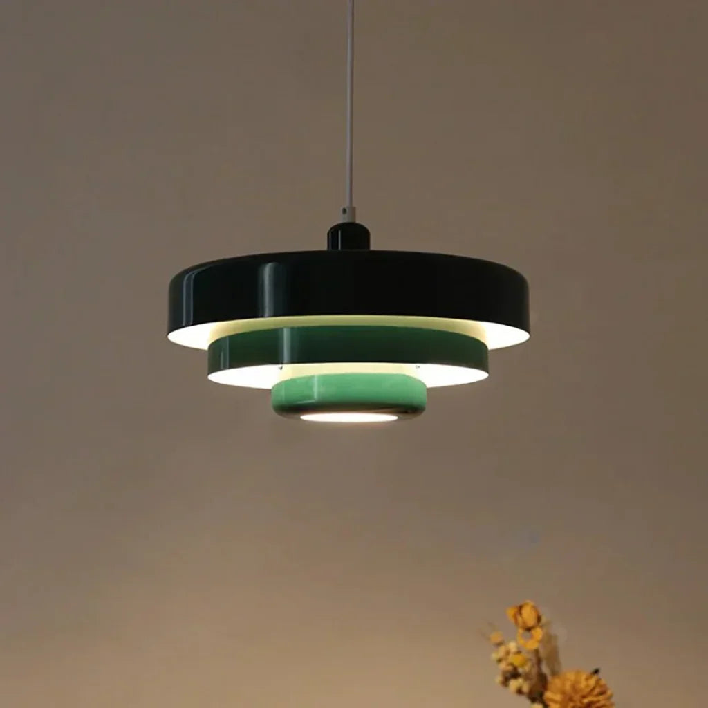 Hind Bauhaus Triple Layer Disc Pendant Light - Modern Macaron Design