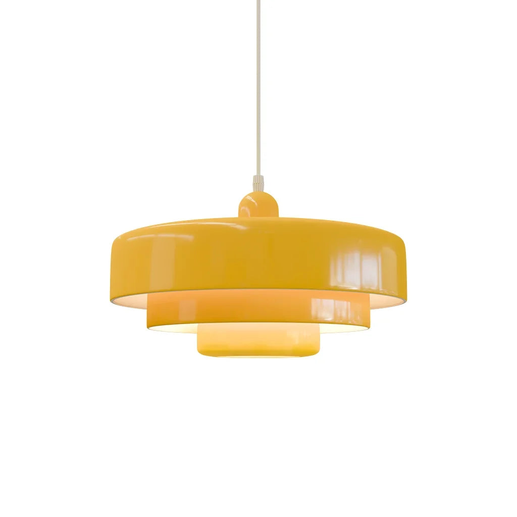 Hind Bauhaus Triple Layer Disc Pendant Light - Modern Macaron Design