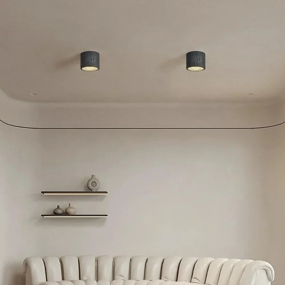 Vaelis Wabi-Sabi Cylindrical Ceiling Lamp - Modern Minimalist Lighting