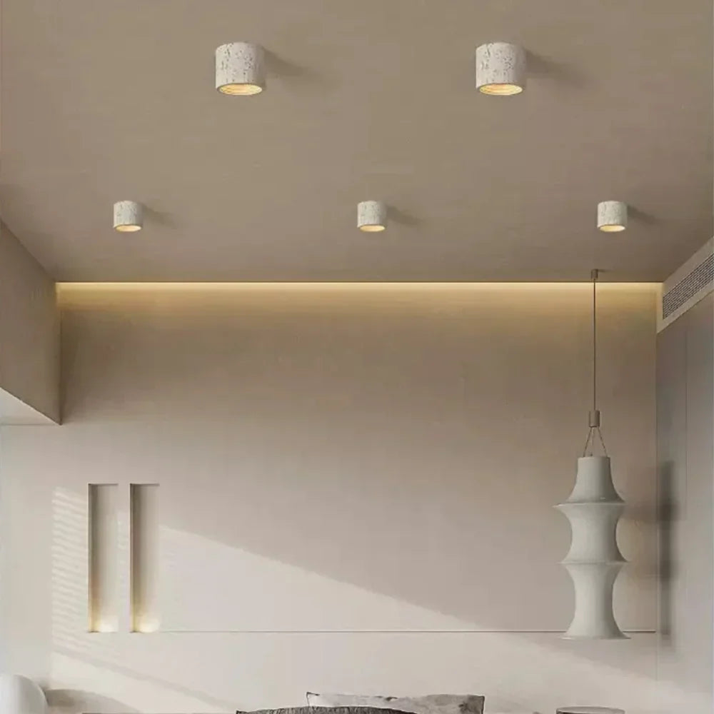 Vaelis Wabi-Sabi Cylindrical Ceiling Lamp - Modern Minimalist Lighting