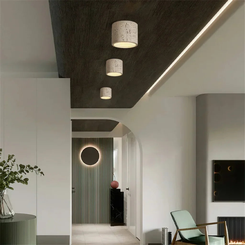 Vaelis Wabi-Sabi Cylindrical Ceiling Lamp - Modern Minimalist Lighting