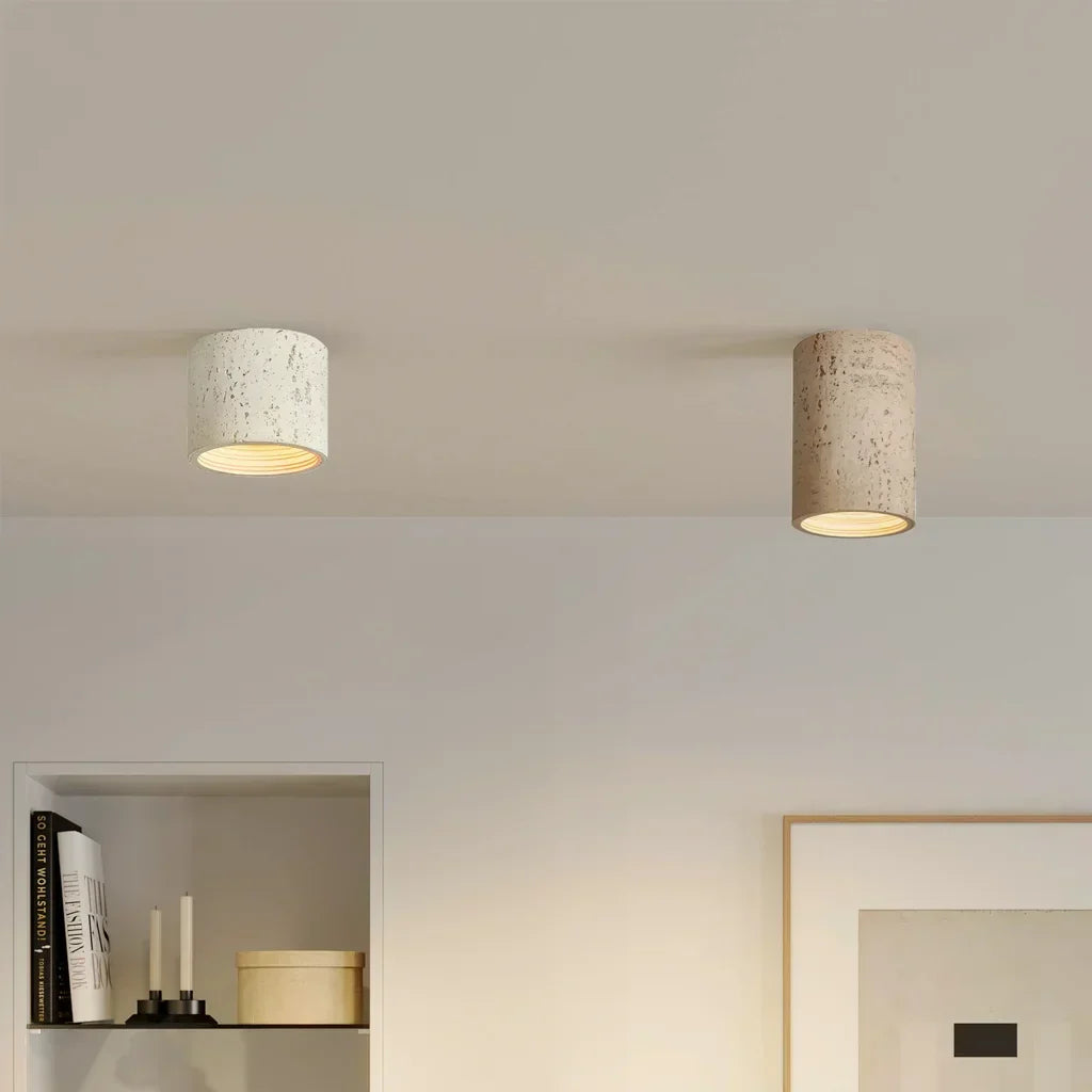 Vaelis Wabi-Sabi Cylindrical Ceiling Lamp - Modern Minimalist Lighting