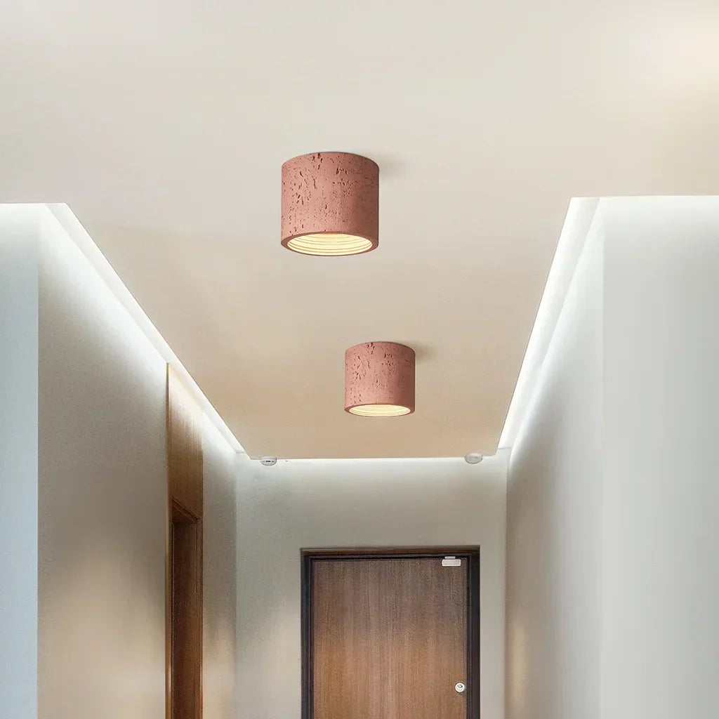 Vaelis Wabi-Sabi Cylindrical Ceiling Lamp - Modern Minimalist Lighting