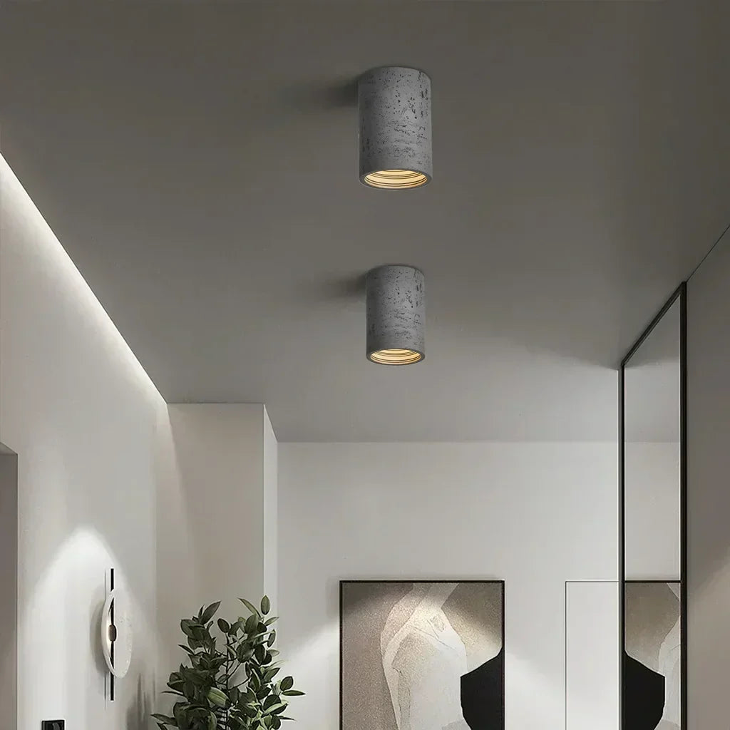 Vaelis Wabi-Sabi Cylindrical Ceiling Lamp - Modern Minimalist Lighting